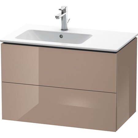 L-Cube Wall-Mounted Vanity Unit Cappuccino High Gloss